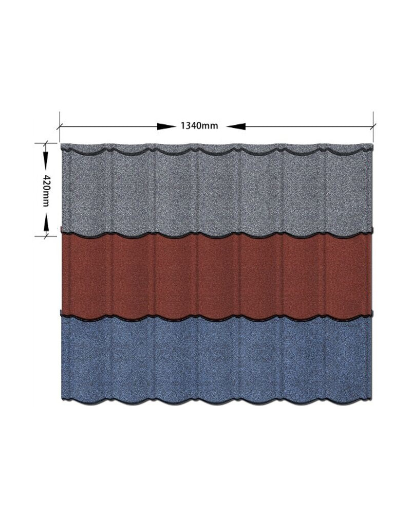 1340mm x 420mm Tigla metalica acoperita cu piatra Zin Traditional Bond Tigla de acoperis Pentru comunitati